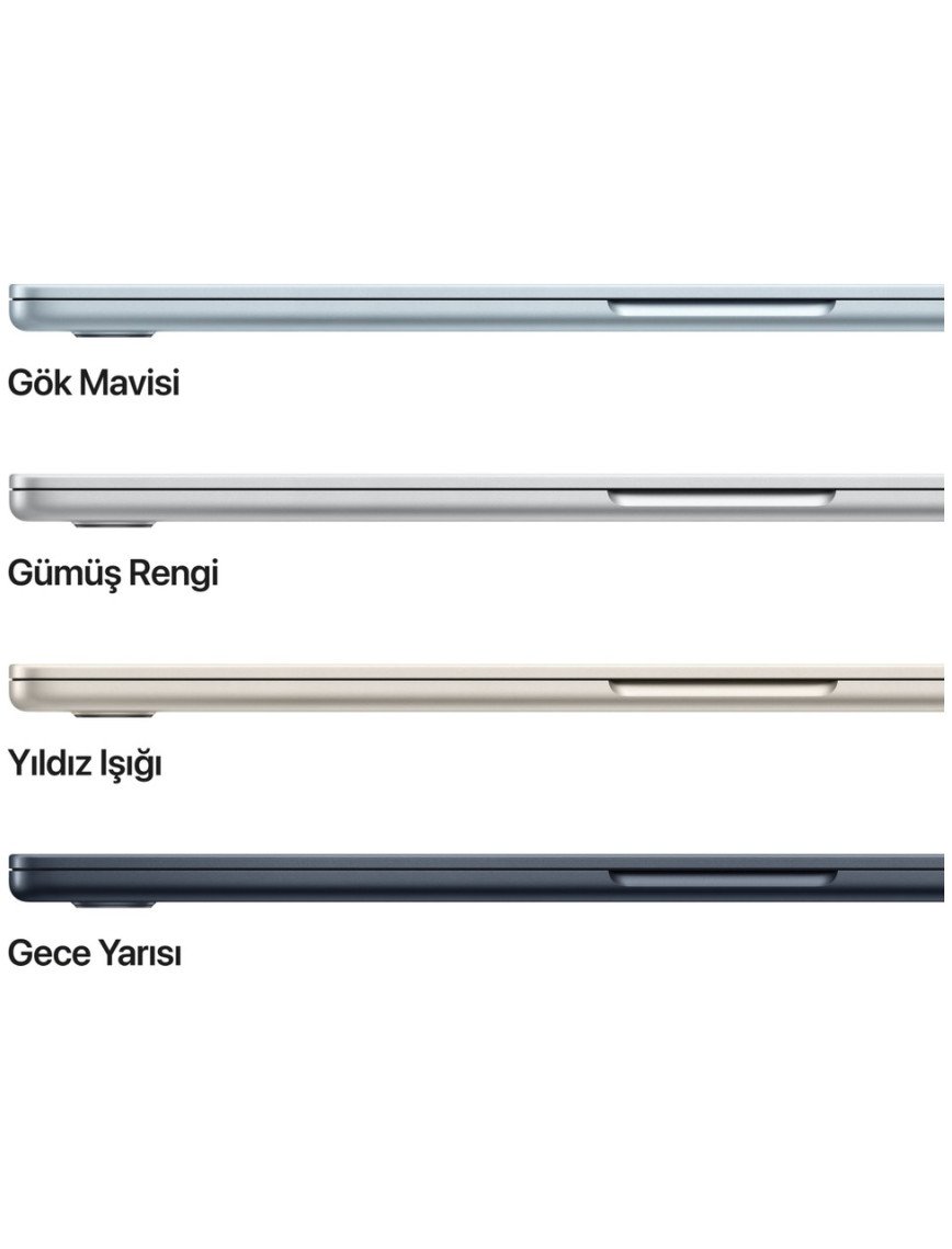 Apple MacBook Air M4 16GB 512GB SSD macOS 15" Taşınabilir Bilgisayar Gümüş MW1H3TU/A