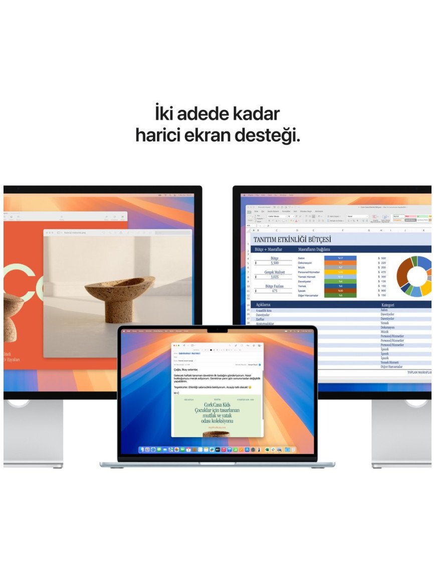 Apple MacBook Air M4 16GB 512GB SSD macOS 15" Taşınabilir Bilgisayar Gümüş MW1H3TU/A
